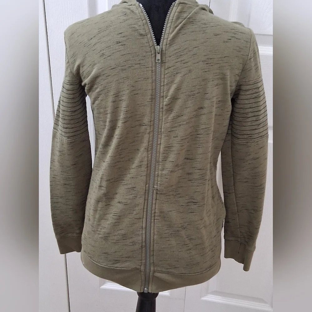 Olive Heathered Lightweight Jacket With Hood   Size L